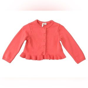 Janie and Jack long sleeve cardigan button sweater, baby girl, pink, 18-24 month